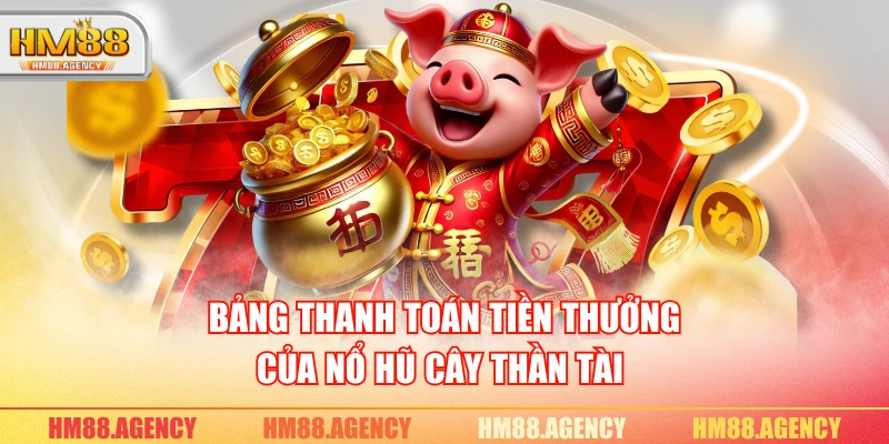 Bảng thanh toán tiền thưởng của nổ hũ Cây Thần Tài 